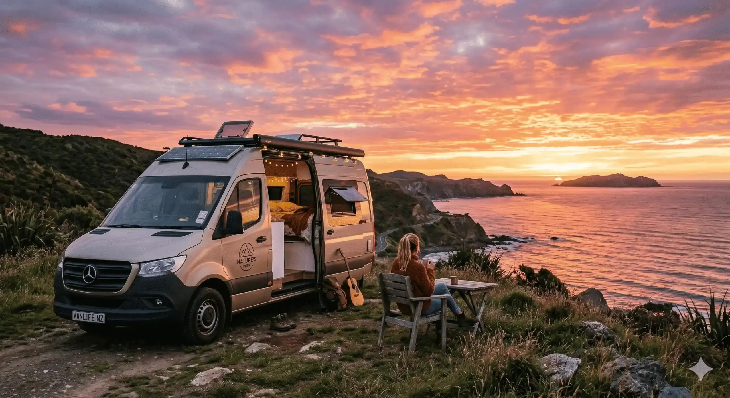 Travel vans sunset camping Morocco
