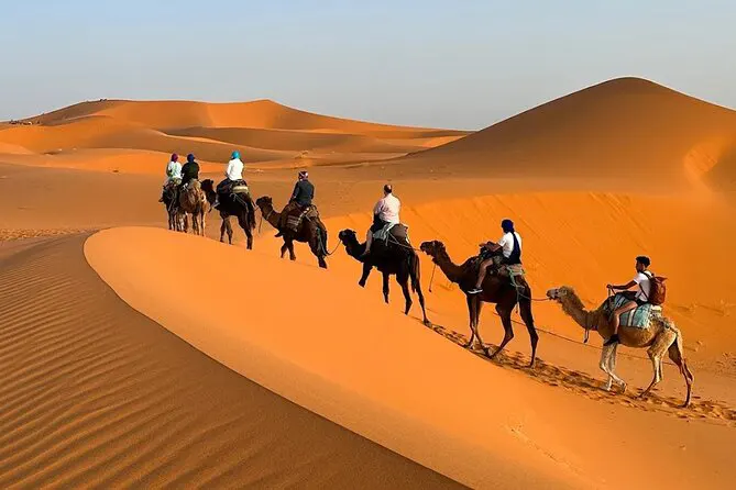 Overnight desert camp tour Merzouga Morocco camel trek