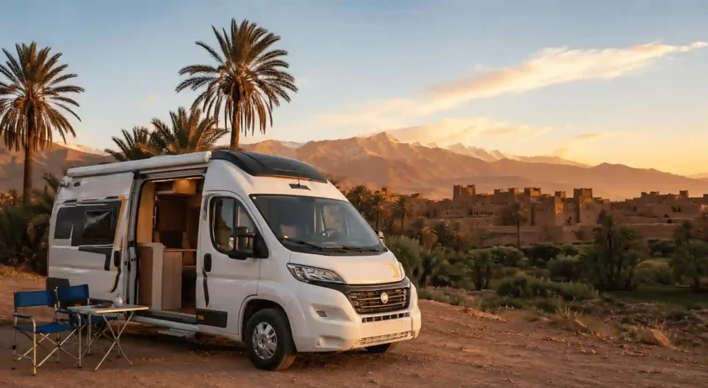 location camping car et van aménagé en kilométrage illimité au Maroc